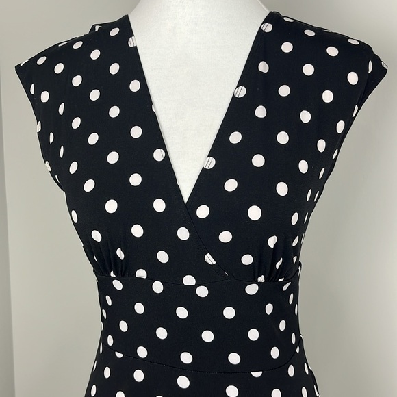 Max and Cleo Polka Dot Babydoll A-line Dress Sz XS Classic Y2K Retro Pin up - Picture 3 of 9